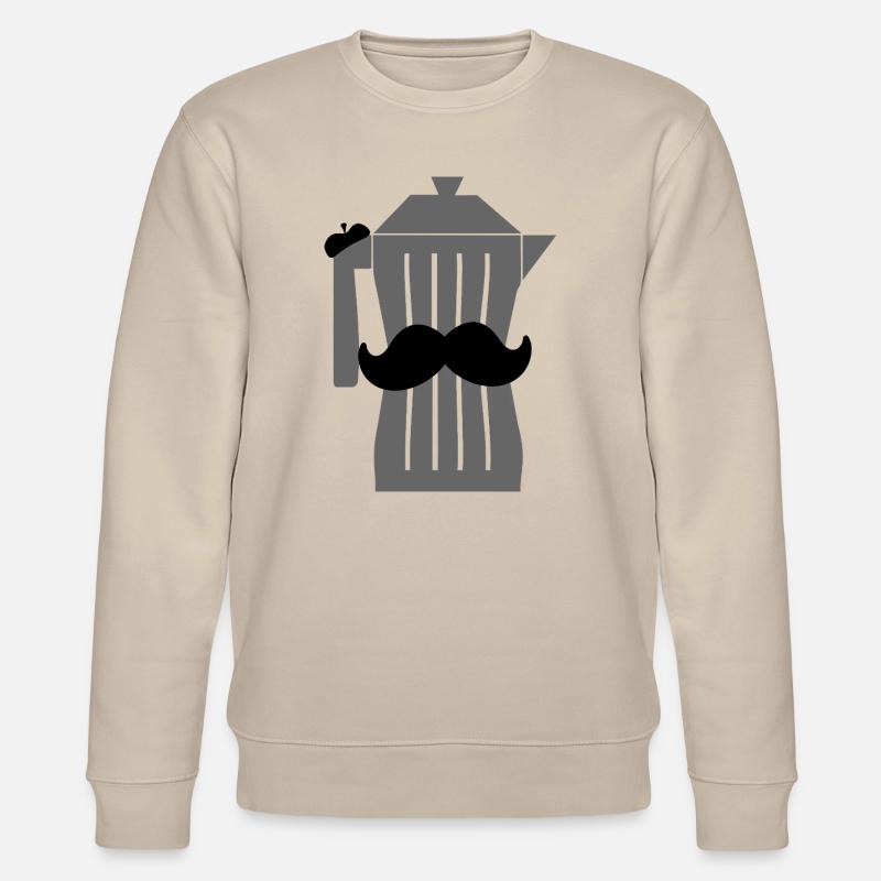 Moustache Espresso Schwarzer Kaffee - Stanley/Stella Unisex Bio-Sweatshirt CHANGER  - Beige
