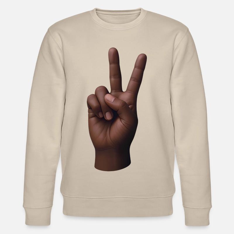 PEACE HAND #3 – Frieden & Liebe - Stanley/Stella Unisex Bio-Sweatshirt CHANGER - Beige
