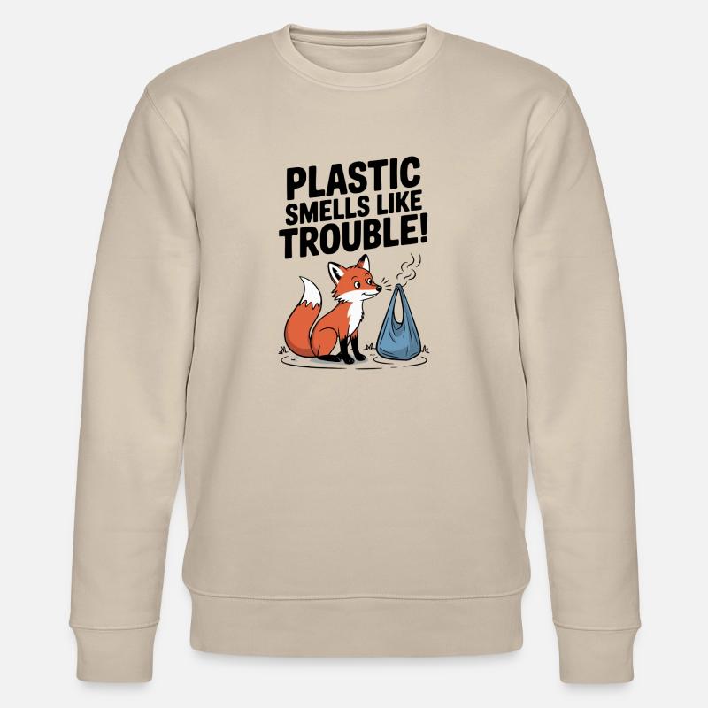 Plastik ist ein Problem - Stanley/Stella Unisex Bio-Sweatshirt CHANGER  - Beige