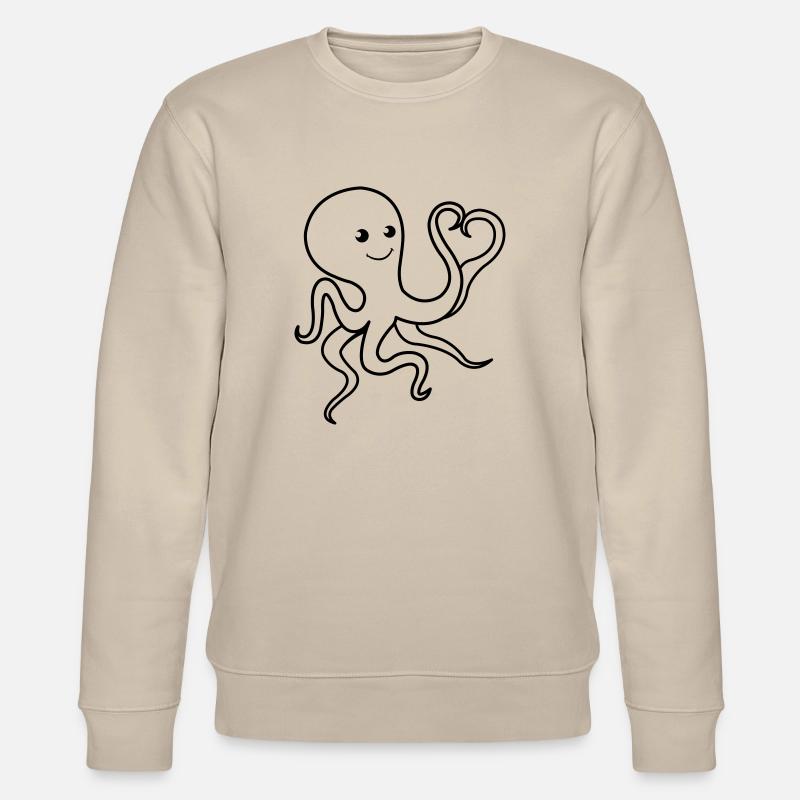 octopus_in_love_01 - Stanley/Stella Unisex Bio-Sweatshirt CHANGER  - Beige