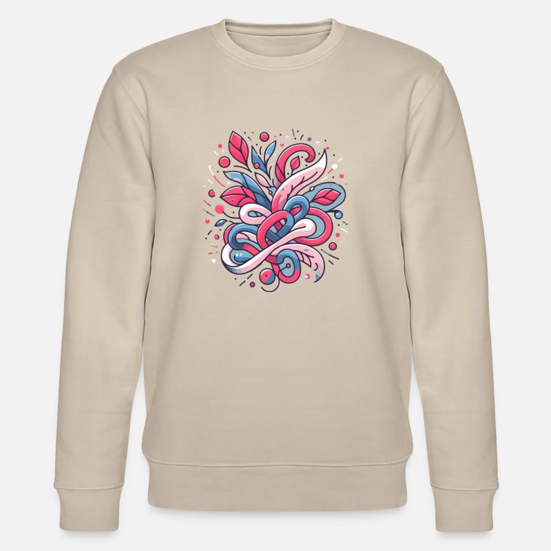 Abstraktes Blumenmuster - Stanley/Stella Unisex Bio-Sweatshirt CHANGER  - Beige