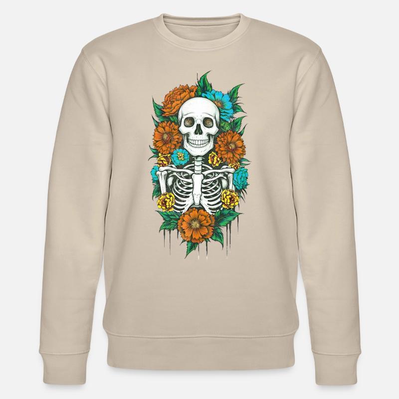 Floral Skeleton 2 - Stanley/Stella Unisex Bio-Sweatshirt CHANGER  - Beige
