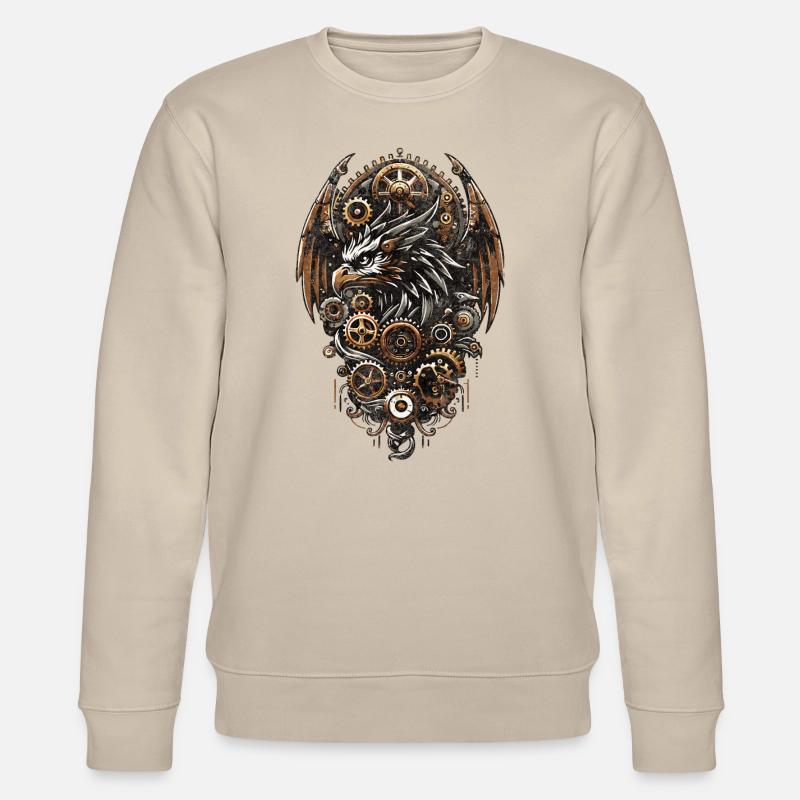 STEAMPUNK EAGLE - Stanley/Stella CHANGER Unisex Organic Sweatshirt - beige