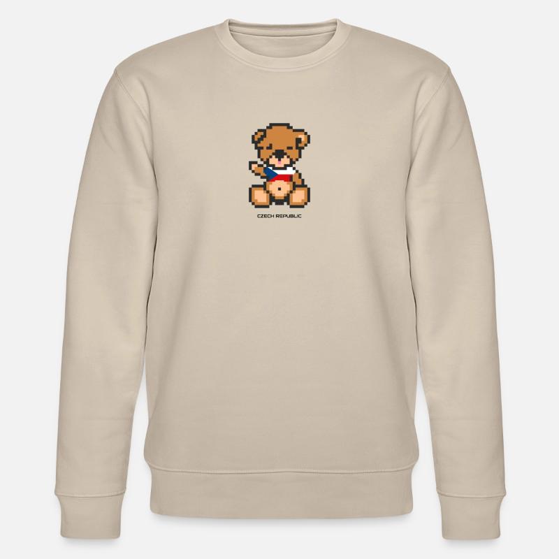 Pixel Bär Tschechien - Stanley/Stella Unisex Bio-Sweatshirt CHANGER  - Beige