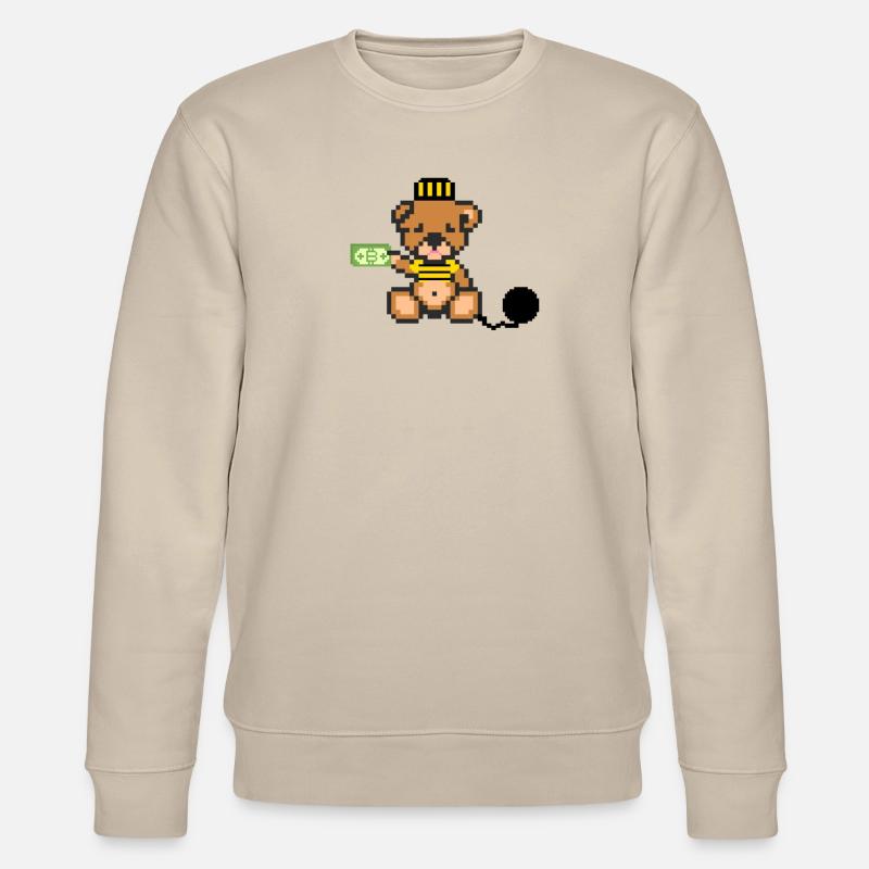 Pixel Bär Gefangener - Stanley/Stella Unisex Bio-Sweatshirt CHANGER  - Beige