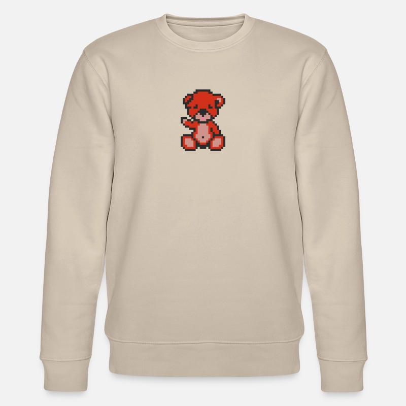 Pixel Bear Pepper - Stanley/Stella CHANGER Unisex Organic Sweatshirt - beige