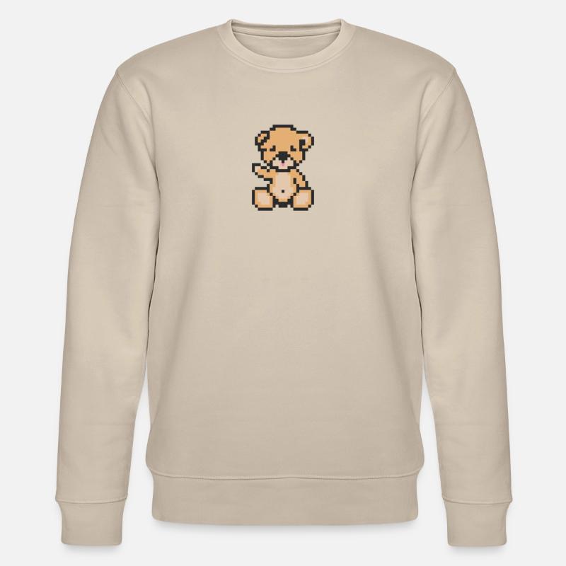 Pixel Bär Licht - Stanley/Stella Unisex Bio-Sweatshirt CHANGER  - Beige
