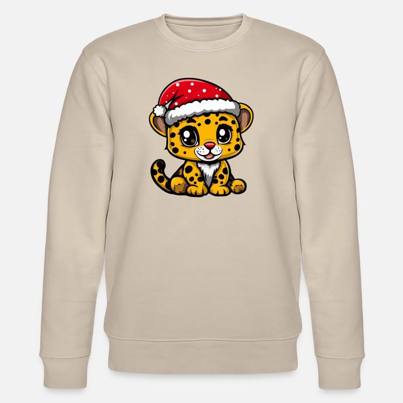 Leopard Weihnachten - Stanley/Stella Unisex Bio-Sweatshirt CHANGER  - Beige