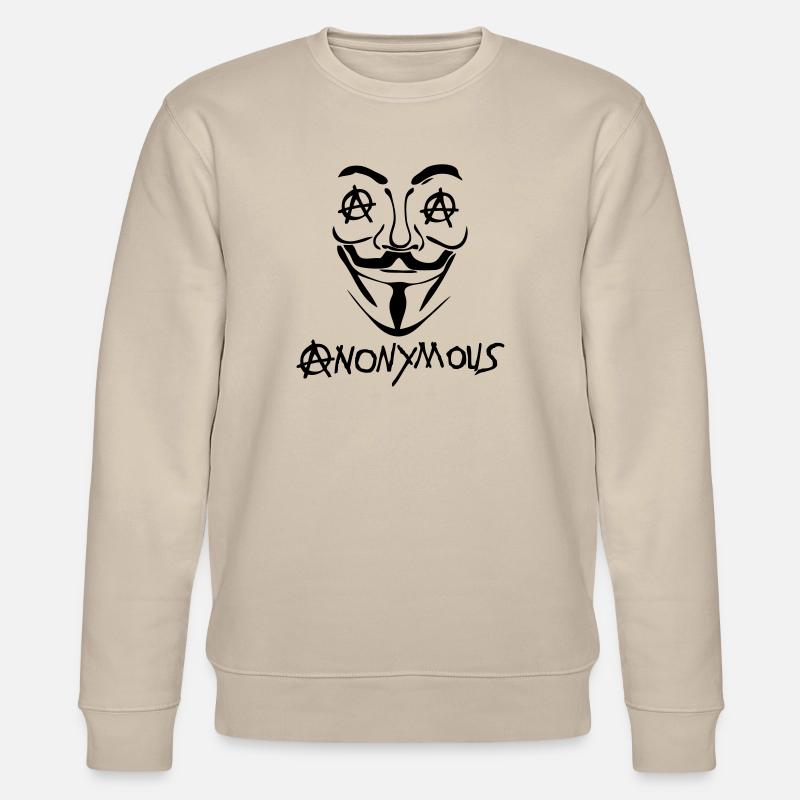 anarchy logo anonymous2 mask mask - Stanley/Stella CHANGER Unisex Organic Sweatshirt - beige