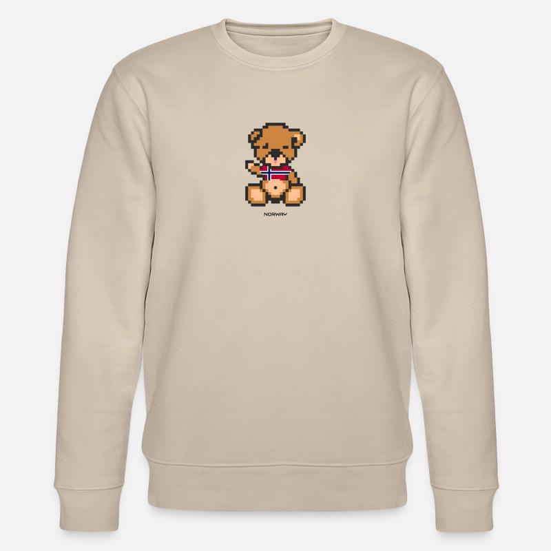 Pixel Bär Norwegen - Stanley/Stella Unisex Bio-Sweatshirt CHANGER - Beige