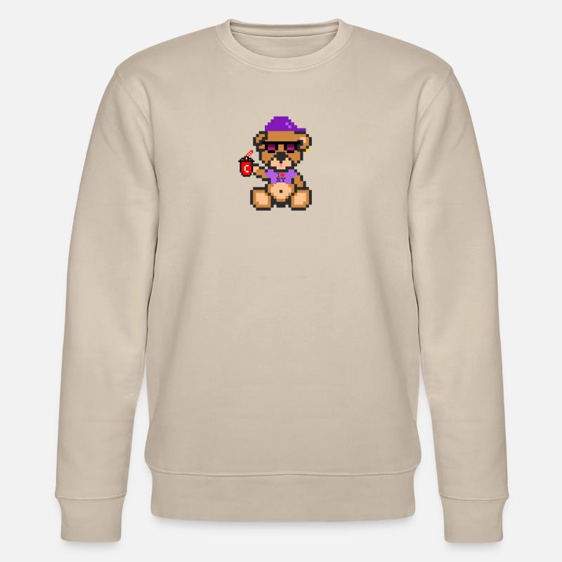 Pixel Bear Cool - Sweat bio CHANGER Stanley/Stella Unisexe - beige