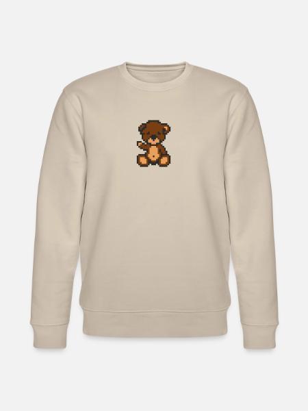 Pixel-Bär-Brownie - Stanley/Stella Unisex Bio-Sweatshirt CHANGER  - Beige