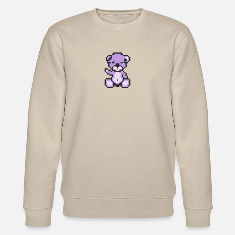 Pixel Bear Pastel Purple - Sweat bio CHANGER Stanley/Stella Unisexe - beige