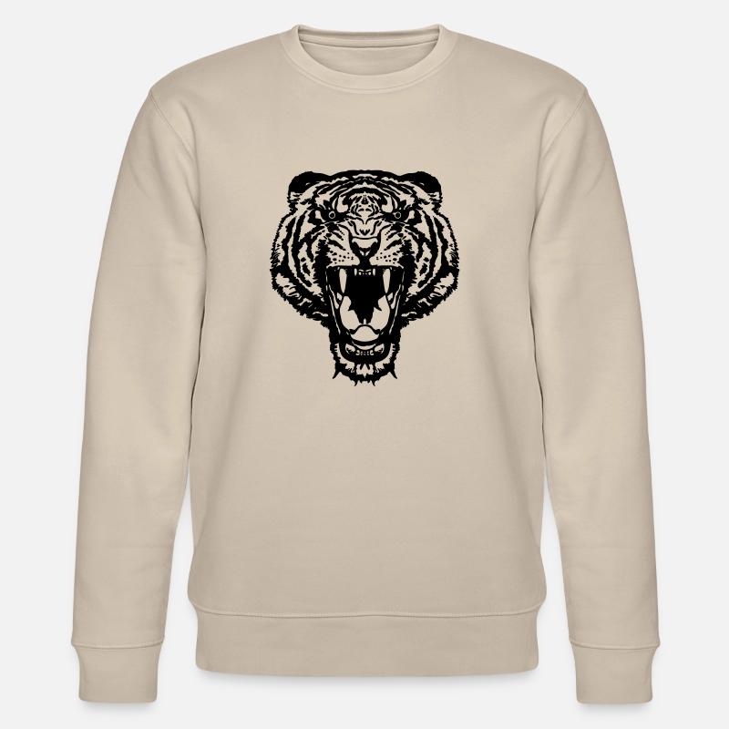 ferocious_tiger - Stanley/Stella Unisex Bio-Sweatshirt CHANGER  - Beige