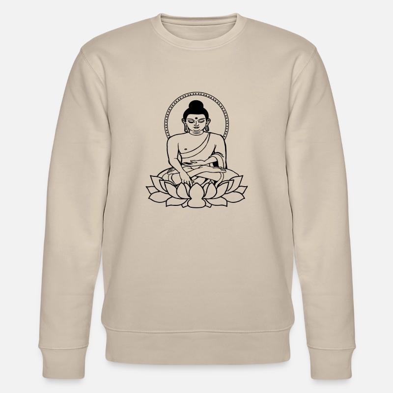 Buddha sitting de - Stanley/Stella Unisex Bio-Sweatshirt CHANGER  - Beige