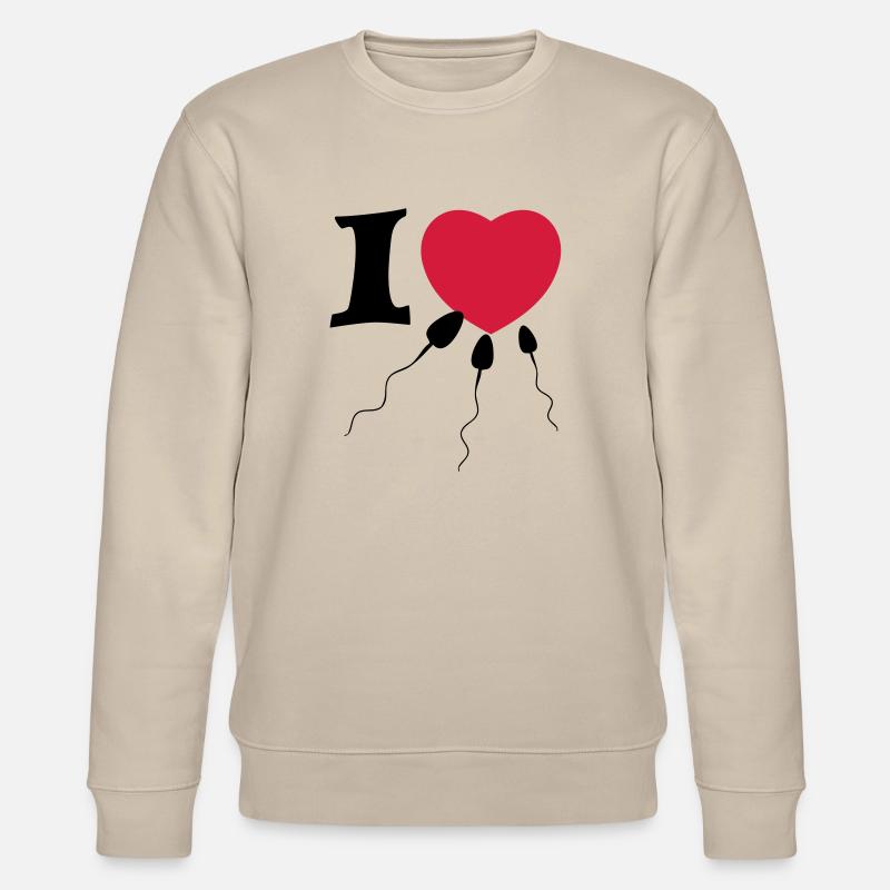 i love sperma - Stanley/Stella Unisex Bio-Sweatshirt CHANGER  - Beige