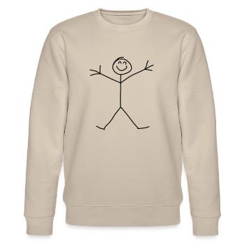 Stick Figure - Stanley/Stella Unisex Bio-Sweatshirt CHANGER  - Beige - Vorne - Nik (191cm) & Marisol (170cm)