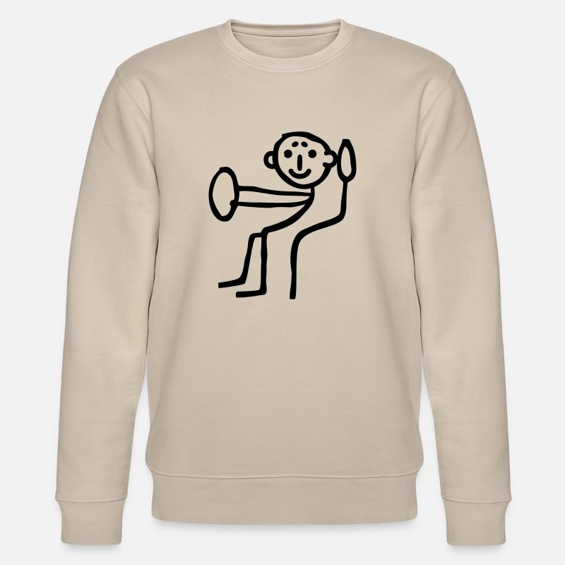 Strichmännchen Auto fahren - Stanley/Stella Unisex Bio-Sweatshirt CHANGER  - Beige