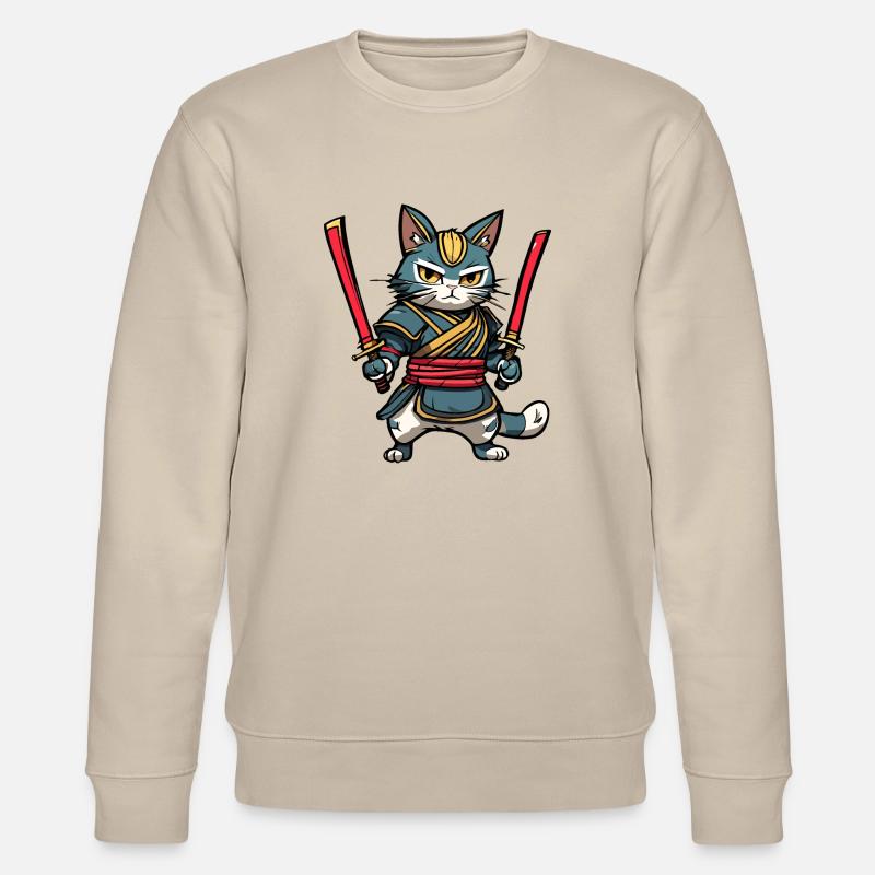 Chat samouraï #36 - Sweat bio CHANGER Stanley/Stella Unisexe - beige