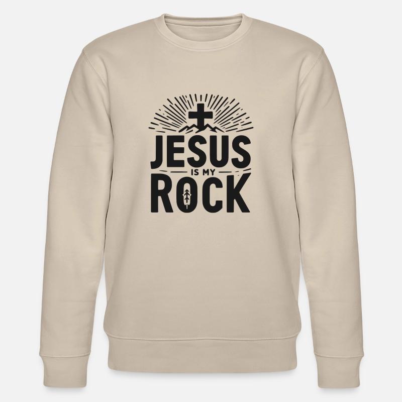 Jésus est mon rocher - Sweat bio CHANGER Stanley/Stella Unisexe - beige