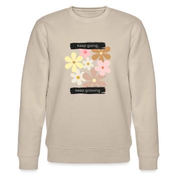 Keep going, keep growing - Stanley/Stella CHANGER Unisex Organic Sweatshirt - beige - Front - Nik (191cm) & Marisol (170cm)