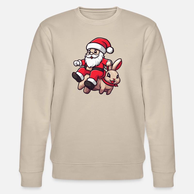 Lapin Père Noël Dessin animé - Sweat bio CHANGER Stanley/Stella Unisexe - beige