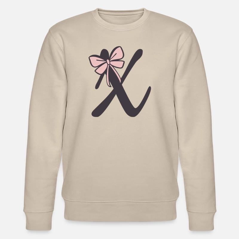 Anfangsbuchstabe X Schleifchen - Stanley/Stella Unisex Bio-Sweatshirt CHANGER  - Beige