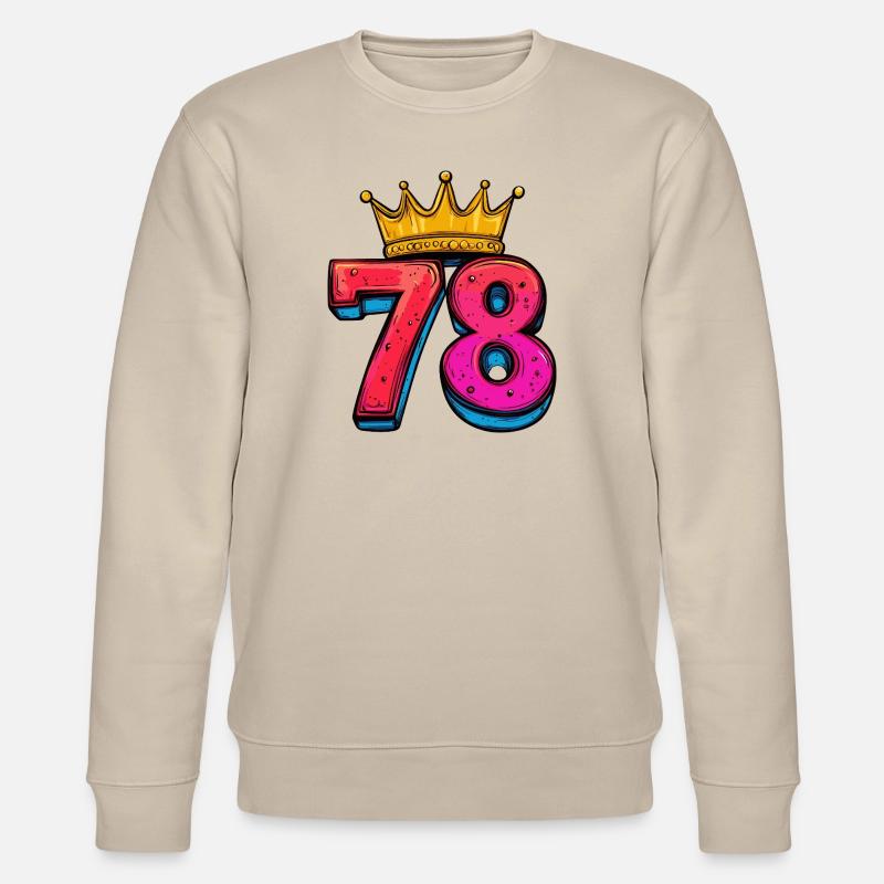 78 Zahl Krone - Stanley/Stella Unisex Bio-Sweatshirt CHANGER  - Beige