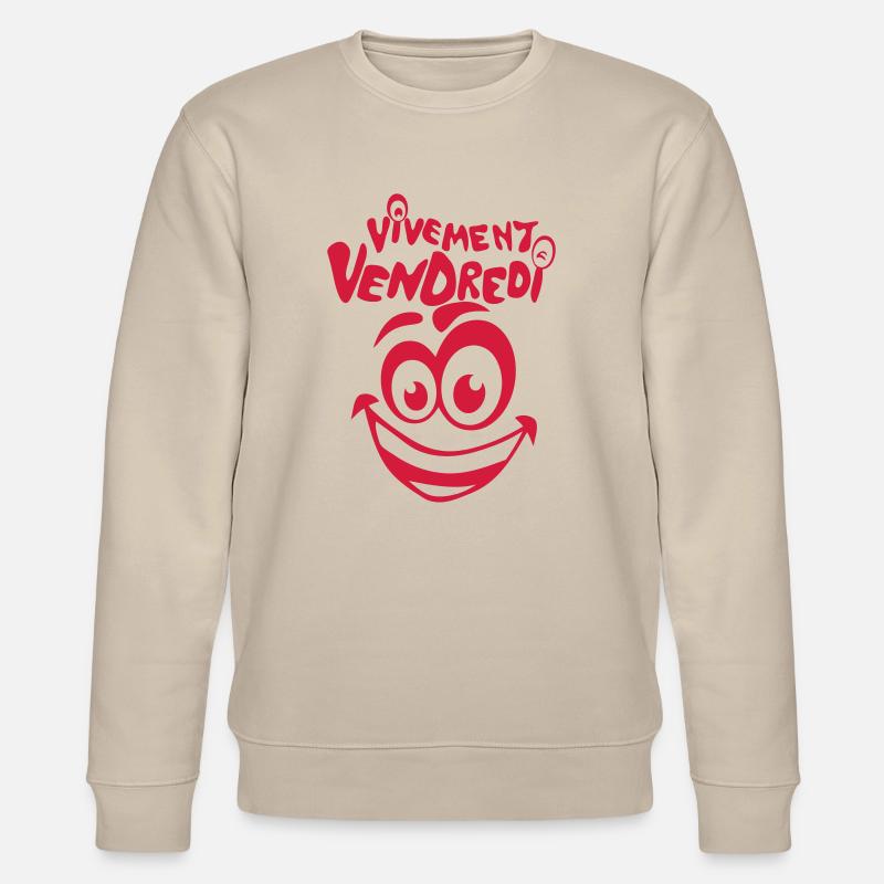 vivement vendredi smiley sourire - Sweat bio CHANGER Stanley/Stella Unisexe - beige