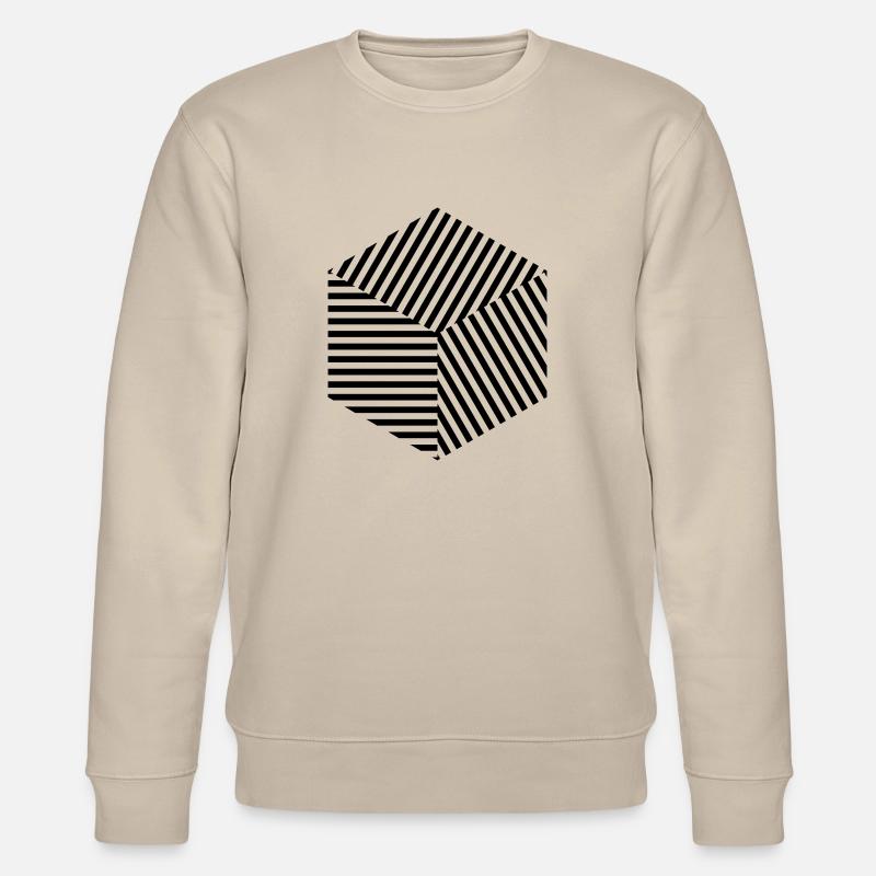 Linien-Quader - Stanley/Stella Unisex Bio-Sweatshirt CHANGER  - Beige