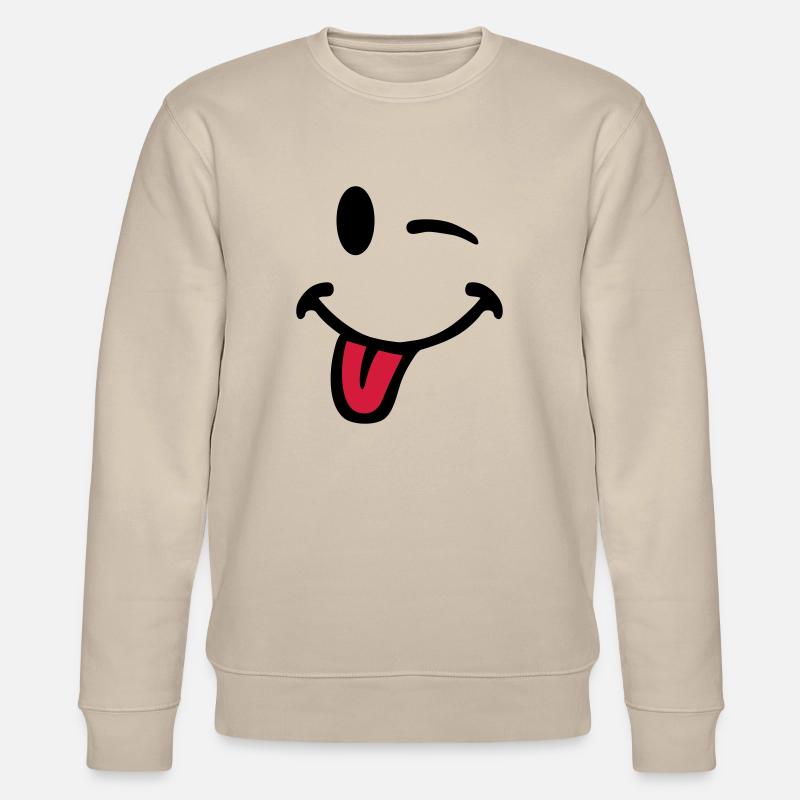 Smiley pulls the tongue 7012 - Stanley/Stella CHANGER Unisex Organic Sweatshirt - beige