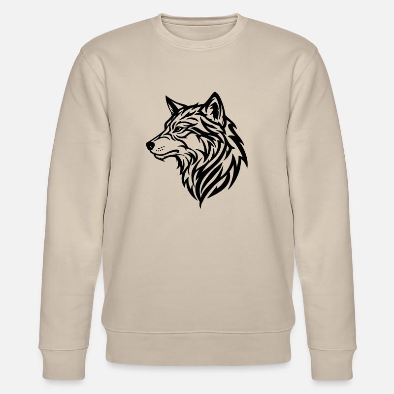 Wolf - Stammesstil - Stanley/Stella Unisex Bio-Sweatshirt CHANGER  - Beige
