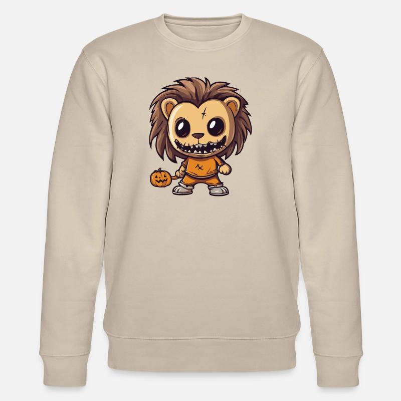 Löwe Halloween Comic Lustig - Stanley/Stella Unisex Bio-Sweatshirt CHANGER  - Beige