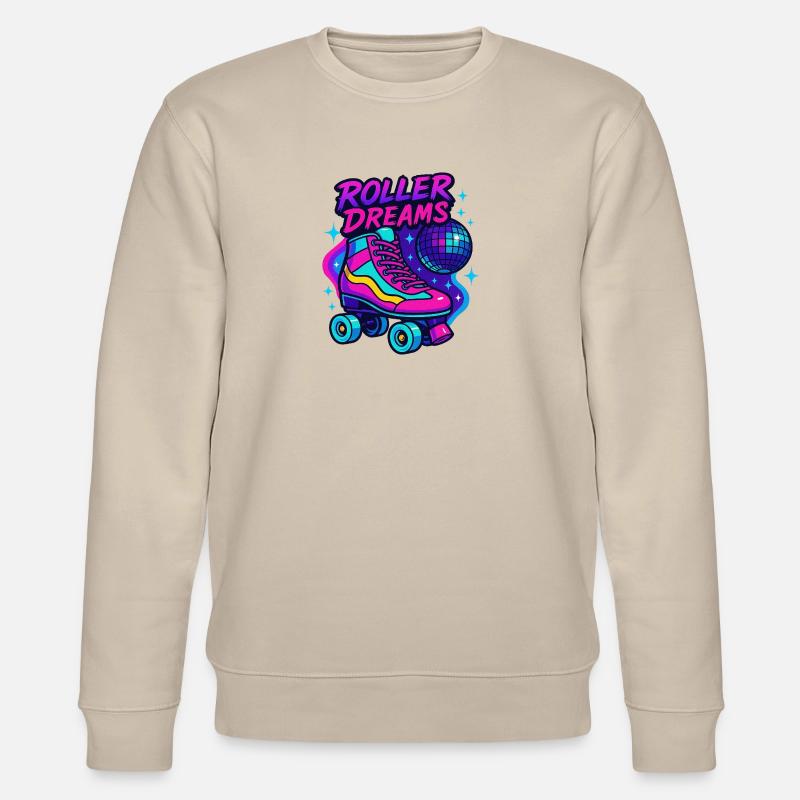 Neon Rollschuhe Disco Design - Stanley/Stella Unisex Bio-Sweatshirt CHANGER  - Beige