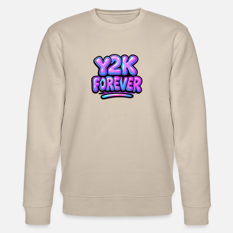 Y2K Forever Neon Design - Stanley/Stella Unisex Bio-Sweatshirt CHANGER  - Beige