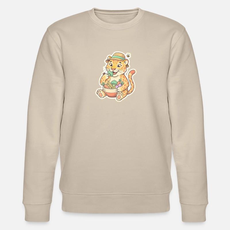Leopard Kit with Vegetable Basket - Stanley/Stella CHANGER Unisex Organic Sweatshirt - beige
