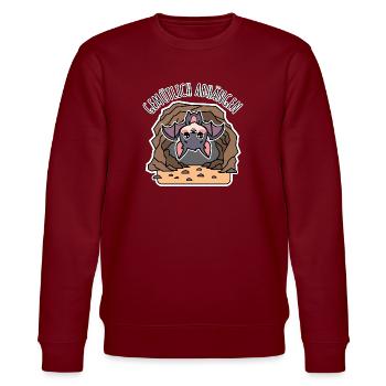 Häng mal gemütlich ab! wie die kleine Fledermaus! - Stanley/Stella Unisex Bio-Sweatshirt CHANGER  - Burgunderrot - Vorne - Nik (191cm) & Marisol (170cm)