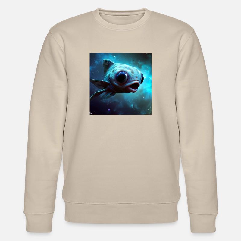 Spacefish artwork by Bruederchen - Stanley/Stella Unisex Bio-Sweatshirt CHANGER  - Beige