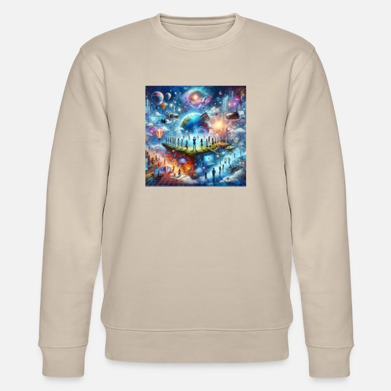 Komm ins Metaverse - Stanley/Stella Unisex Bio-Sweatshirt CHANGER  - Beige