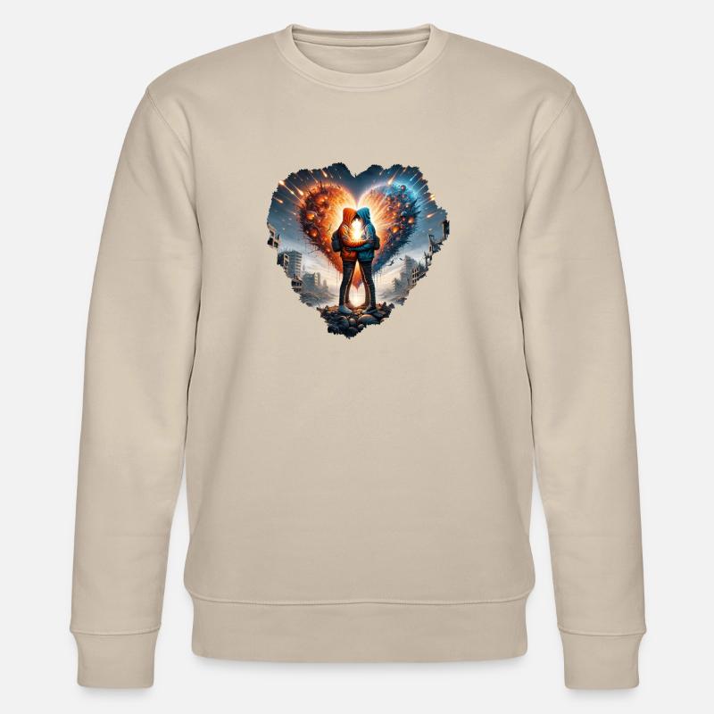 La Saint-Valentin en guerre - Sweat bio CHANGER Stanley/Stella Unisexe - beige