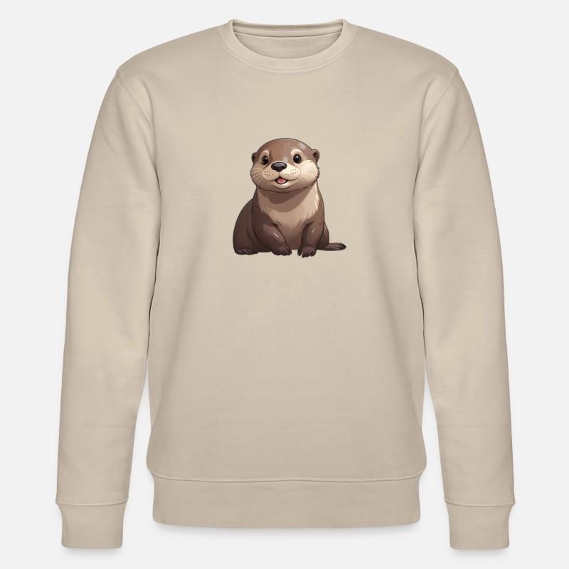 Niedlicher sitzender Otter - Stanley/Stella Unisex Bio-Sweatshirt CHANGER  - Beige