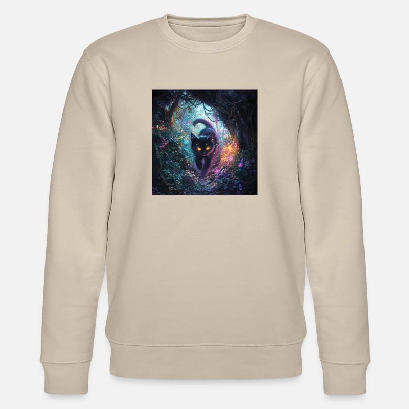 FANTASY Forest Cat 4 - Stanley/Stella Unisex Bio-Sweatshirt CHANGER  - Beige