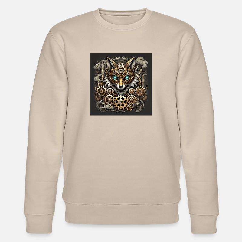 Steampunk Fox Sentinel - Stanley/Stella Unisex Bio-Sweatshirt CHANGER  - Beige