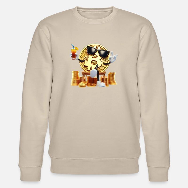 Abschreckender Bitcoin - Stanley/Stella Unisex Bio-Sweatshirt CHANGER  - Beige