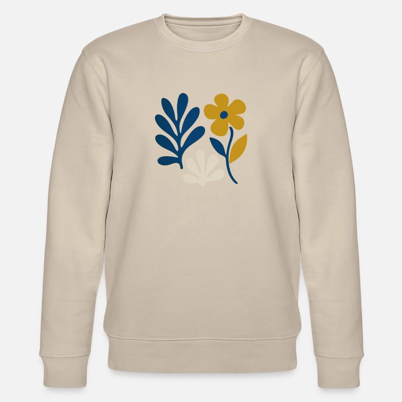 Florale Komposition – Blau & Senf - Stanley/Stella Unisex Bio-Sweatshirt CHANGER  - Beige