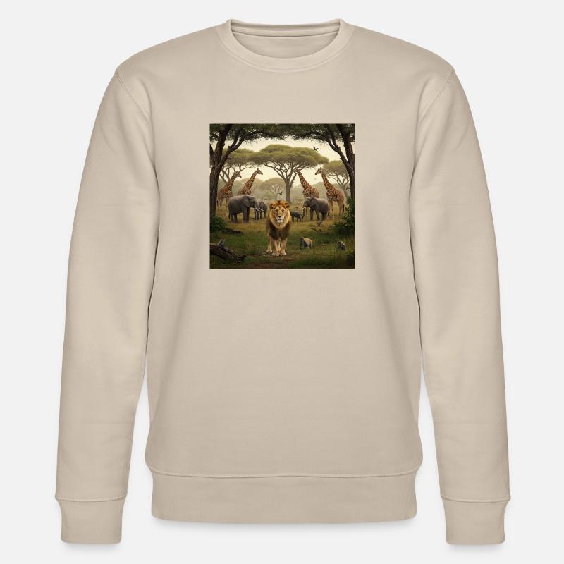Tierabenteuer im Dschungel - Stanley/Stella Unisex Bio-Sweatshirt CHANGER  - Beige