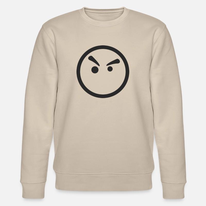 Smiley wütend - Stanley/Stella Unisex Bio-Sweatshirt CHANGER  - Beige
