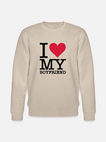 I love my boyfriend! - Stanley/Stella CHANGER Unisex Organic Sweatshirt - beige