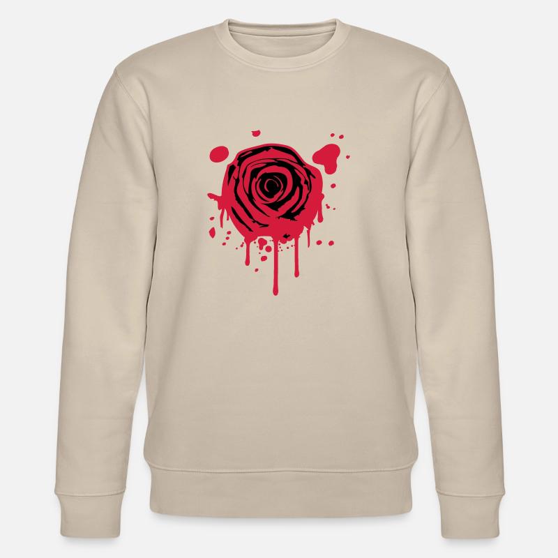 Rote Blut Spritzer Klex Graffiti Rose - Stanley/Stella Unisex Bio-Sweatshirt CHANGER  - Beige