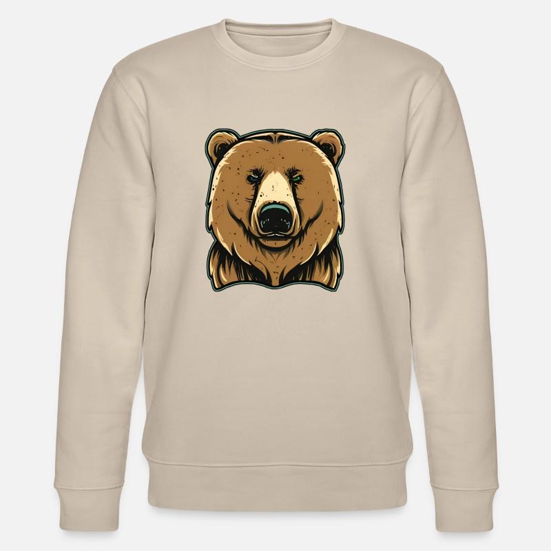 Großer Grimmiger Bär - Stanley/Stella Unisex Bio-Sweatshirt CHANGER  - Beige
